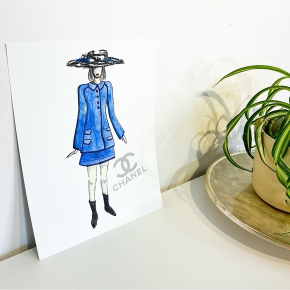 handmade Other - 40. Chanel Fashion Illustration (My Art) Water-colour Sketch Print